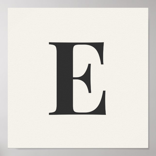 Minimalist Monogram Poster | Gray & Ivory Initial  (Framsidan)
