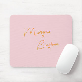 Minimalist monogram script pink musmatta