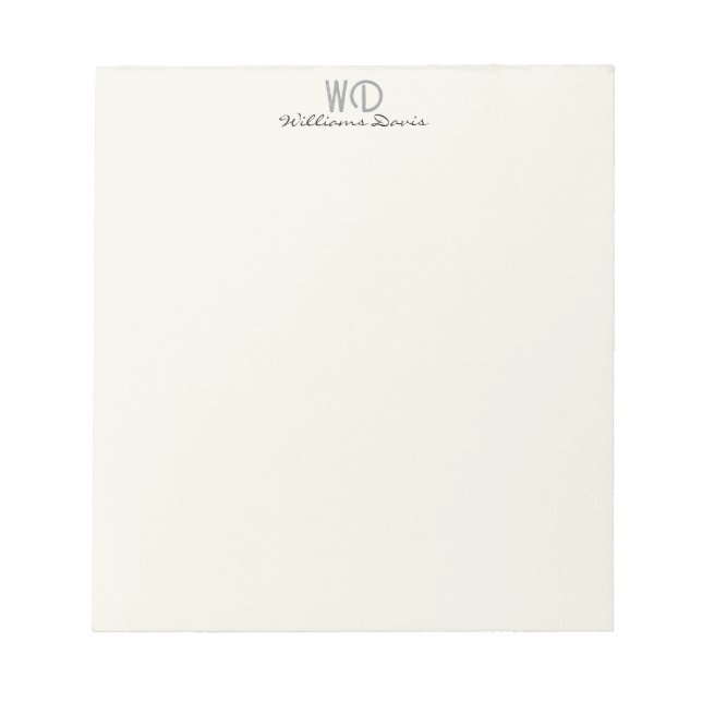 Minimalist Monogram Teacher Notepad Anteckningsblock (Framsida)