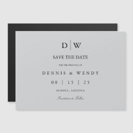 Minimalist Monogram Wedding Save The Date Magnetisk Inbjudningskort