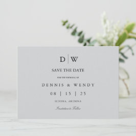Minimalist Monogram Wedding Save The Date Spara Datumet