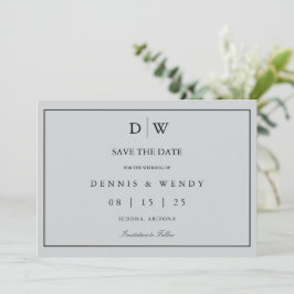 Minimalist Monogram Wedding Save The Date Spara Datumet