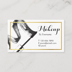 Minimalist monokrom visitkort för Makeupkonstnär