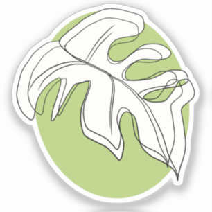 Minimalist Monstera-blad Geometrisk form Klistermärken