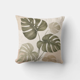 Minimalist Monstera Leaf Cushion Kudde