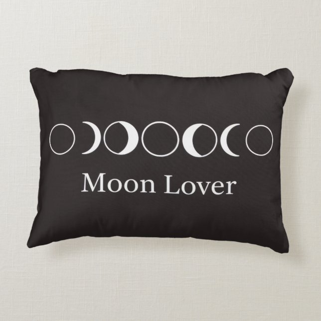 Minimalist Moon Phases Lunar Lover Aesthetic Throw Prydnadskudde (Baksidan)