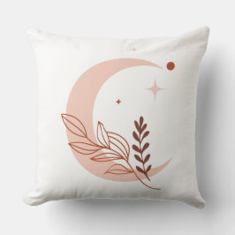 Minimalist Moon & Stars Throw Pillow Kudde