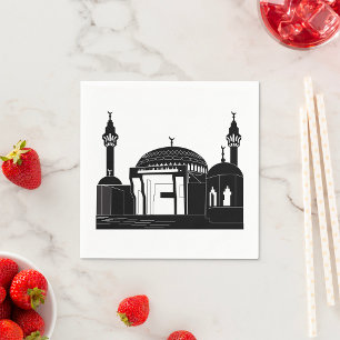 Minimalist moskéarkitektur Linjekonst Pappersservett