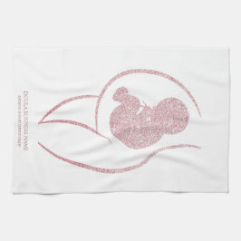 Minimalist Mother and Baby Silhouette Kökshandduk