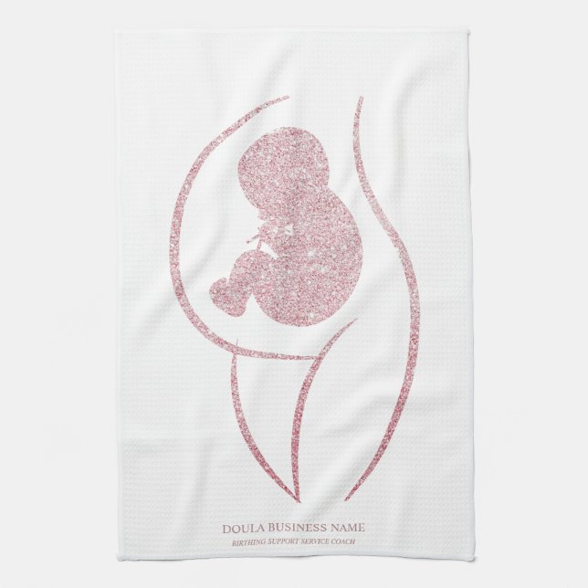 Minimalist Mother and Baby Silhouette Kökshandduk (Vertikal)