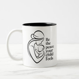 Minimalist Mother Baby Line Art Quote Två-Tonad Mugg