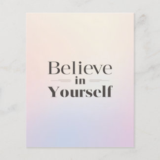 Minimalist Motivational Poster: Believe in Yoursel Flygblad