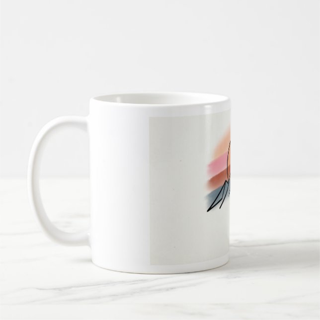 Minimalist Mountain Sunset - Retro Nature Art Desi Kaffemugg (Vänster)