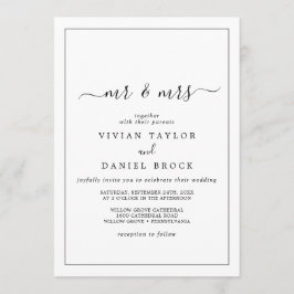 Minimalist Mr och Bröllop Inbjudningar
