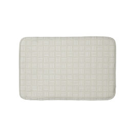 Minimalist Mudcloth Basket Weave, White, Beige Badrumsmatta