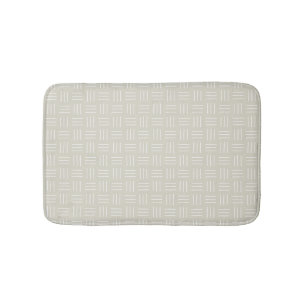 Minimalist Mudcloth Basket Weave, White, Beige Badrumsmatta