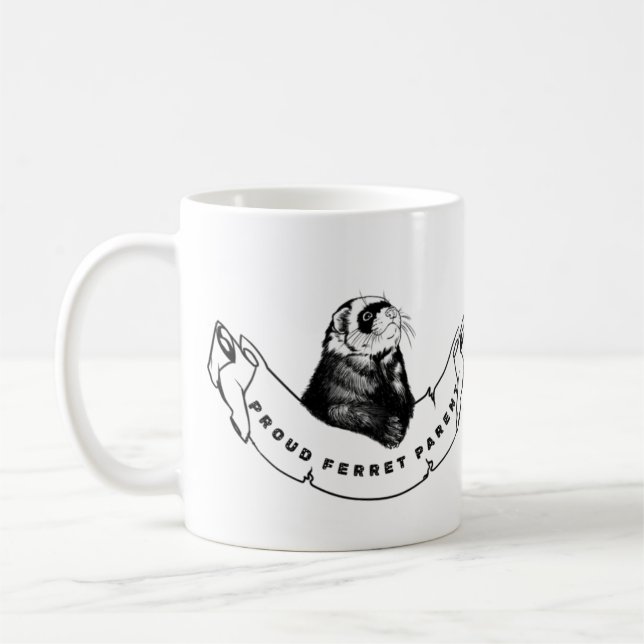 Minimalist mug for ferret enthusiasts kaffemugg (Vänster)