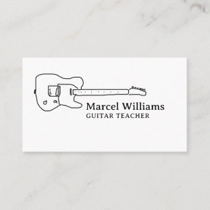 Minimalist Musician Guitar Visitkort