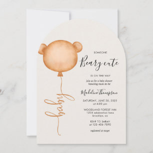 Minimalist, någon Beary Cute Balloon Baby Shower Inbjudningar