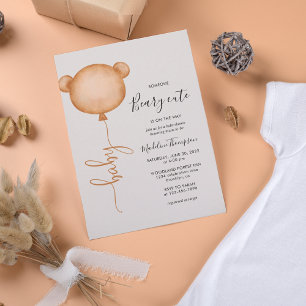 Minimalist, någon Beary Cute Balloon Baby Shower Inbjudningar