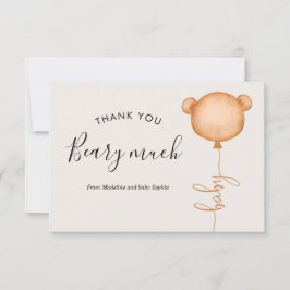 Minimalist, någon Beary Cute Balloon Baby Shower Tack Kort