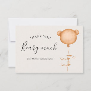 Minimalist, någon Beary Cute Balloon Baby Shower Tack Kort
