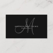 Minimalist namn för Monogram för snyggtsvartgrått