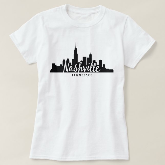 Minimalist Nashville Skyline, Tennessee City   T Shirt (Design framsida)