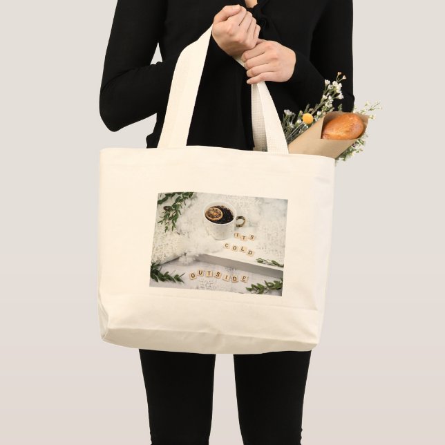 Minimalist Nature Landscape Canvas Tote Bag Jumbo Tygkasse (Framsida (produkt))