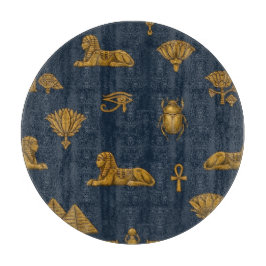 Minimalist Navy & Antique Gold Egyptian Pattern