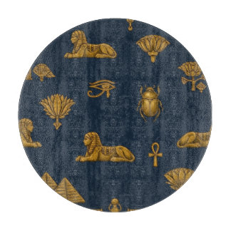 Minimalist Navy & Antique Gold Egyptian Pattern
