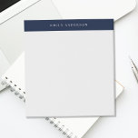 Minimalist Navy Blue Elegant Monogram Anteckningsblock<br><div class="desc">Create your own personalized notepad with elegant monogram name and minimalist navy blue color design.</div>