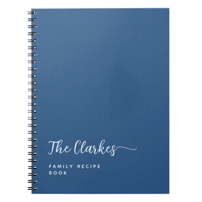 Minimalist Navy Blue Family Stationery Anteckningsbok (Framsidan)