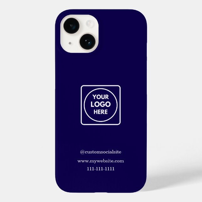 Minimalist Navy Blue Logo iphone case (Baksida)