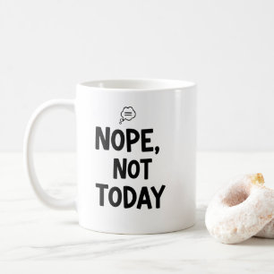 Minimalist Nej Inte Idag Tanke Bubbla Kaffemugg