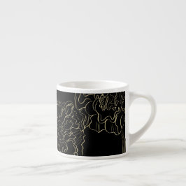 Minimalist Nejlikblomma Handritad Monogram Espressomugg