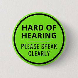 Minimalist Neon Green Text Hard of Hearing Knapp