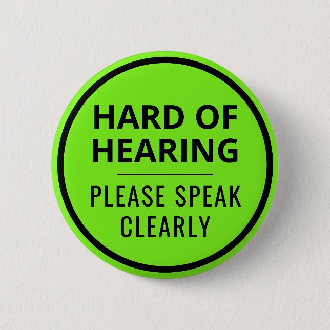 Minimalist Neon Green Text Hard of Hearing Knapp (Framsida)