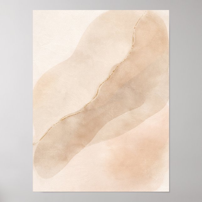 Minimalist Neutral Abstract Wall Art Poster – Beig (Framsidan)