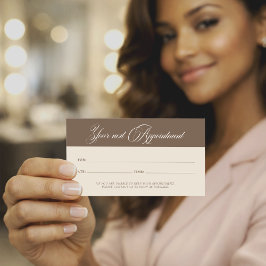 Minimalist Neutral Beige Beauty Appointment Card Tidsbeställning Kort