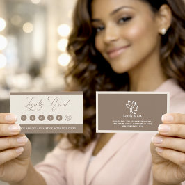 Minimalist Neutral Beige Beauty Loyalty Card  Lojalitetskort
