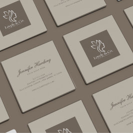 Minimalist Neutral Beige Beauty Square  Fyrkantigt Visitkort