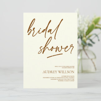 Minimalist Neutral Bridal Shower Invitation Inbjudningar