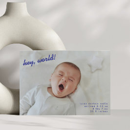 Minimalist New Baby Photo Newborn Hello Birth Meddelande