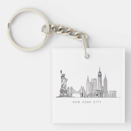 Minimalist New York City Skyline Line Art