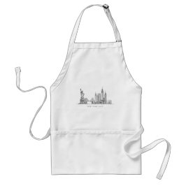 Minimalist New York City Skyline Line Art Förkläde