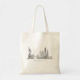 Minimalist New York City Skyline Line Art Tygkasse