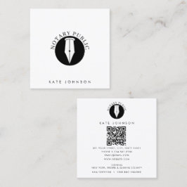 Minimalist Notary Service Signing Agent Logo Fyrkantigt Visitkort