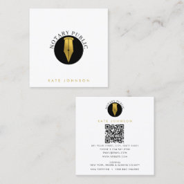 Minimalist Notary Service Signing Agent Logo Gold Fyrkantigt Visitkort