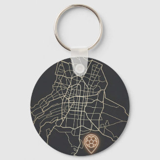 Minimalist NYC Soccer Map Pin Line Art Nyckelring